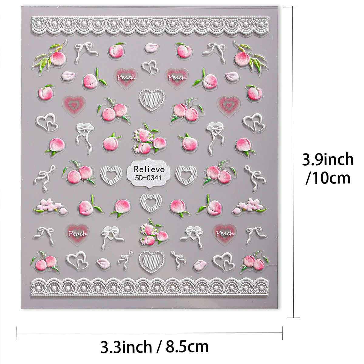 2 szt. Świeże, słodkie naklejki na paznokcie z motywem owoców, naklejki 5D z truskawkami, wiśniami i brzoskwiniami, samoprzylepne ozdoby do paznokci, do samodzielnego zdobienia manicure.