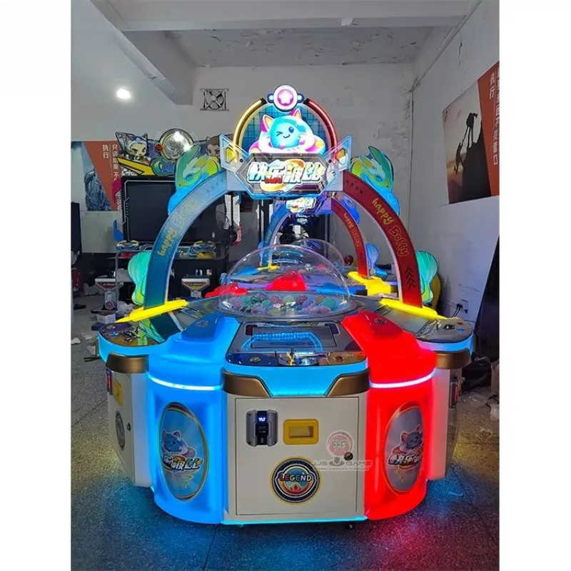Children's 6-person turntable video game machine coin-operated egg-twisting arcade game metal structure