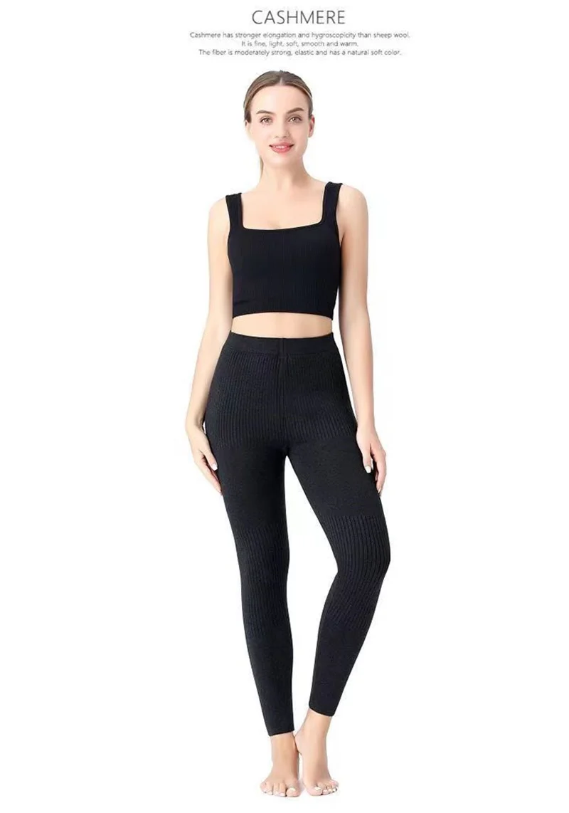 Women's Wool Leggings Slim Pants High Waist Autumn and Winter Cashmere Casual Knitted Pencil Pants Korean Thick Casual pants