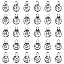 30pcs Antique Silvery Plated Whirlpool Sign Charms Alloy Metal Pendants For DIY Earrings Necklaces Bracelets Jewelry Making