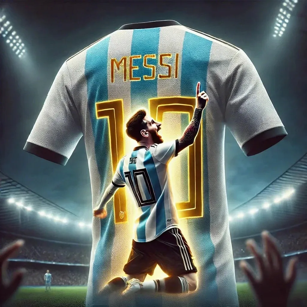 Highlight Moment Jersey cuello redondo manga corta MESSI # 10 Jersey 3d impreso moda simple deportes transpirable camiseta de secado rápido