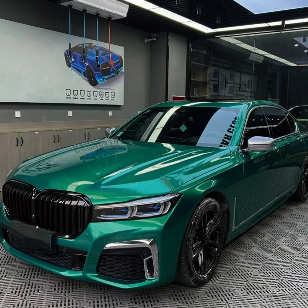 Car Wrapping Vinyl Film Metal Paint Emerald Car Sticker Color Change Film PET Bubble Free Decals PVC Sticker Car Accessories