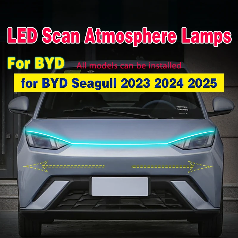 

Для BYD Seagull 2023 2024 2025 аксессуары автомобильный гриль дневные ходовые огни крышка машины атмосферный свет декоративный свет