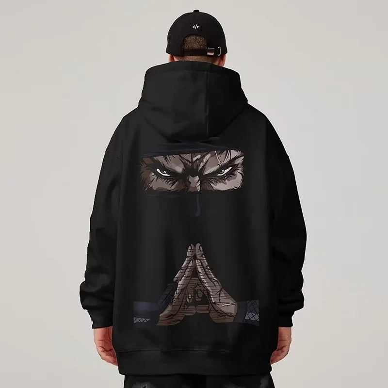 

Funny Anime Ninja Mudra Graphic Printed Hoodies For Men Hip Hop Streetwear Pullovers Hooded Sweatshirts Y2K Goth Fashion Hoody