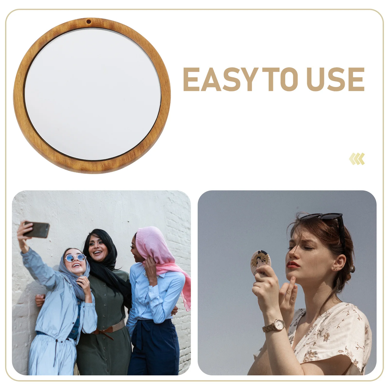 

1Pcs Lotus Makeup Mirror Small Round Mini Portable Chinese Ancient Style Travel Pocket Mirror Female Gift