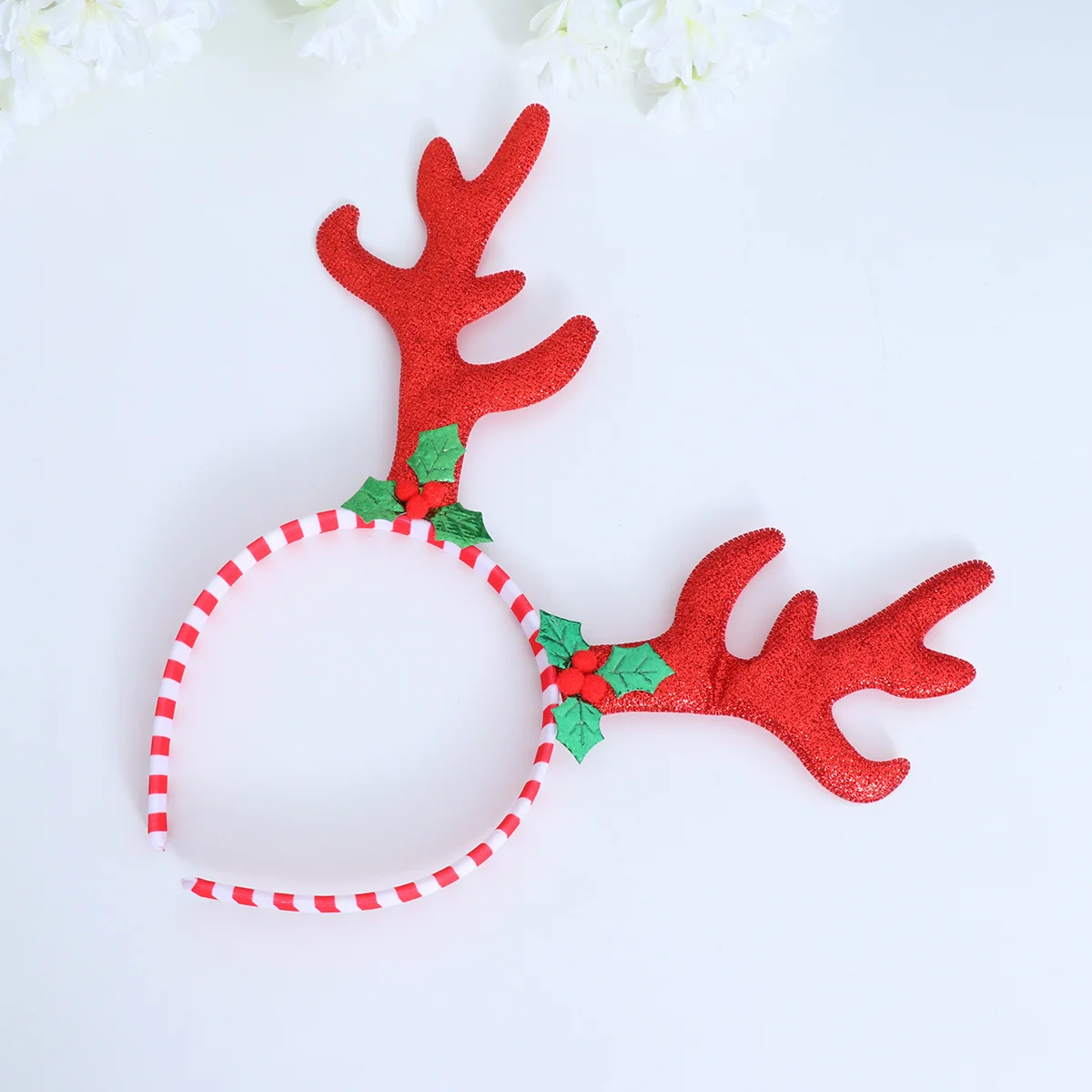 

Christmas Antler Design Hair Headband Red Sequins Fabric Party Supplies Holiday Decoration Photo Prop Christmas