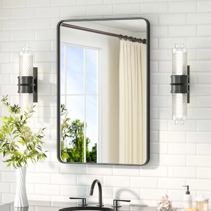 

Bathroom Mirror 20 x 30 Inch Bathroom Mirrors, Tempered Glass, Modern Farmhouse Wall Mounted Mirror for Decorative Horizontal/V