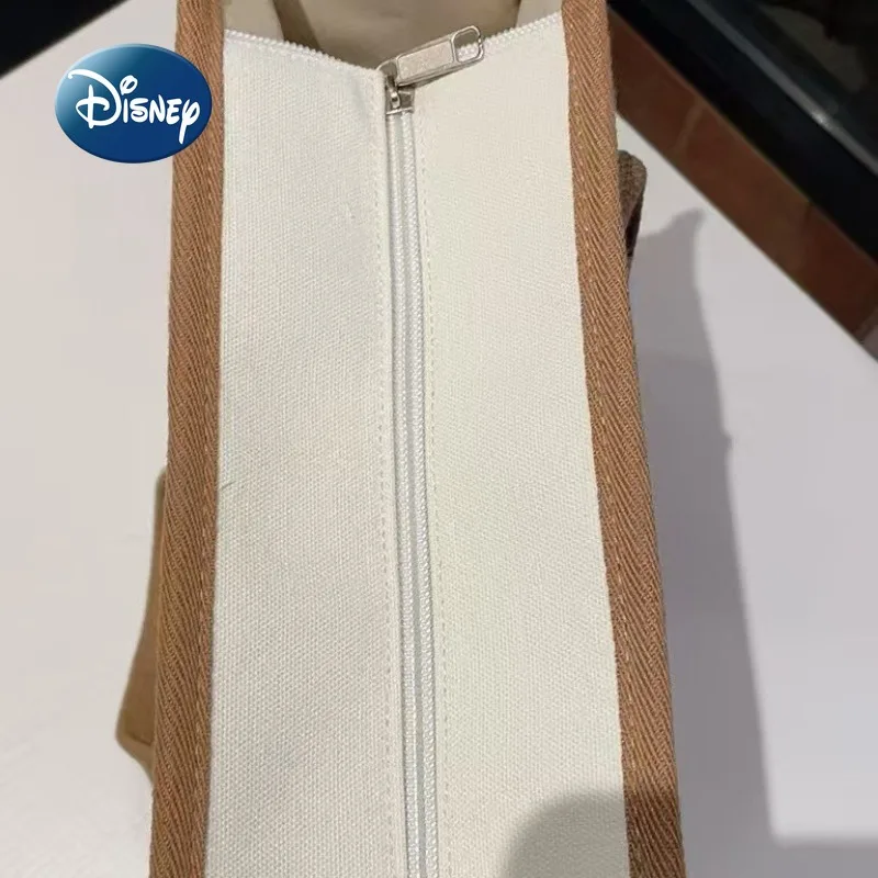 Disney New Women's Handbag Canvas Cartoon Large Capacity Women's Tote Bag Luxury Brand Fashion Casual Women's Shoulder Bag