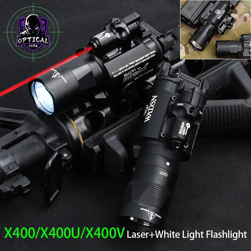 

Tactical Light X400 X400U X400V SureFir Scout Flashlight Red Dot Green Laser Aiming With LED White Light Pistol Flashlight