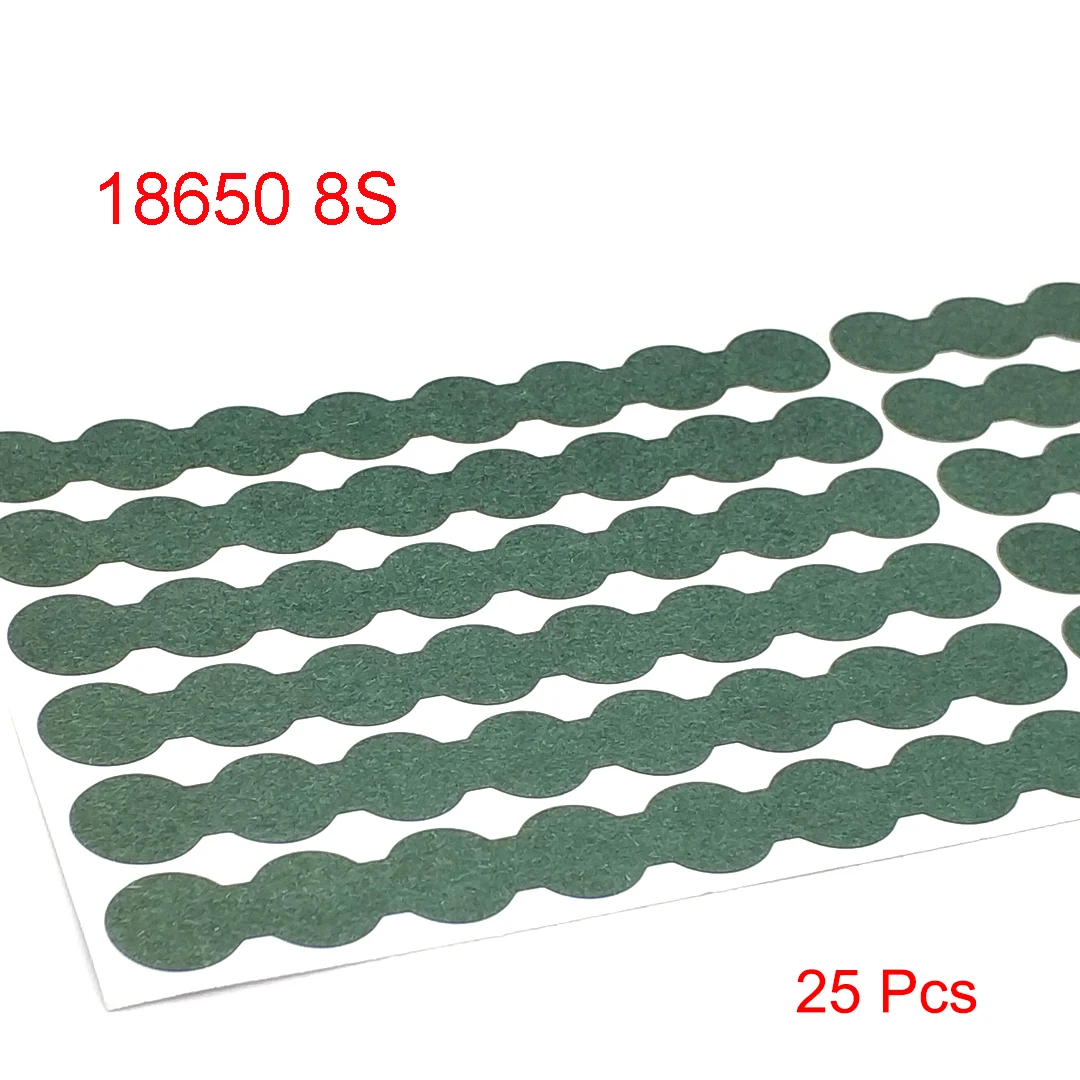 Junta de isolamento de bateria de íon-lítio, 25-100 peças, 18650 21700 26650, verde, vermelho, cevada, cola de papel, eletrodo de peixe, almofadas isoladas