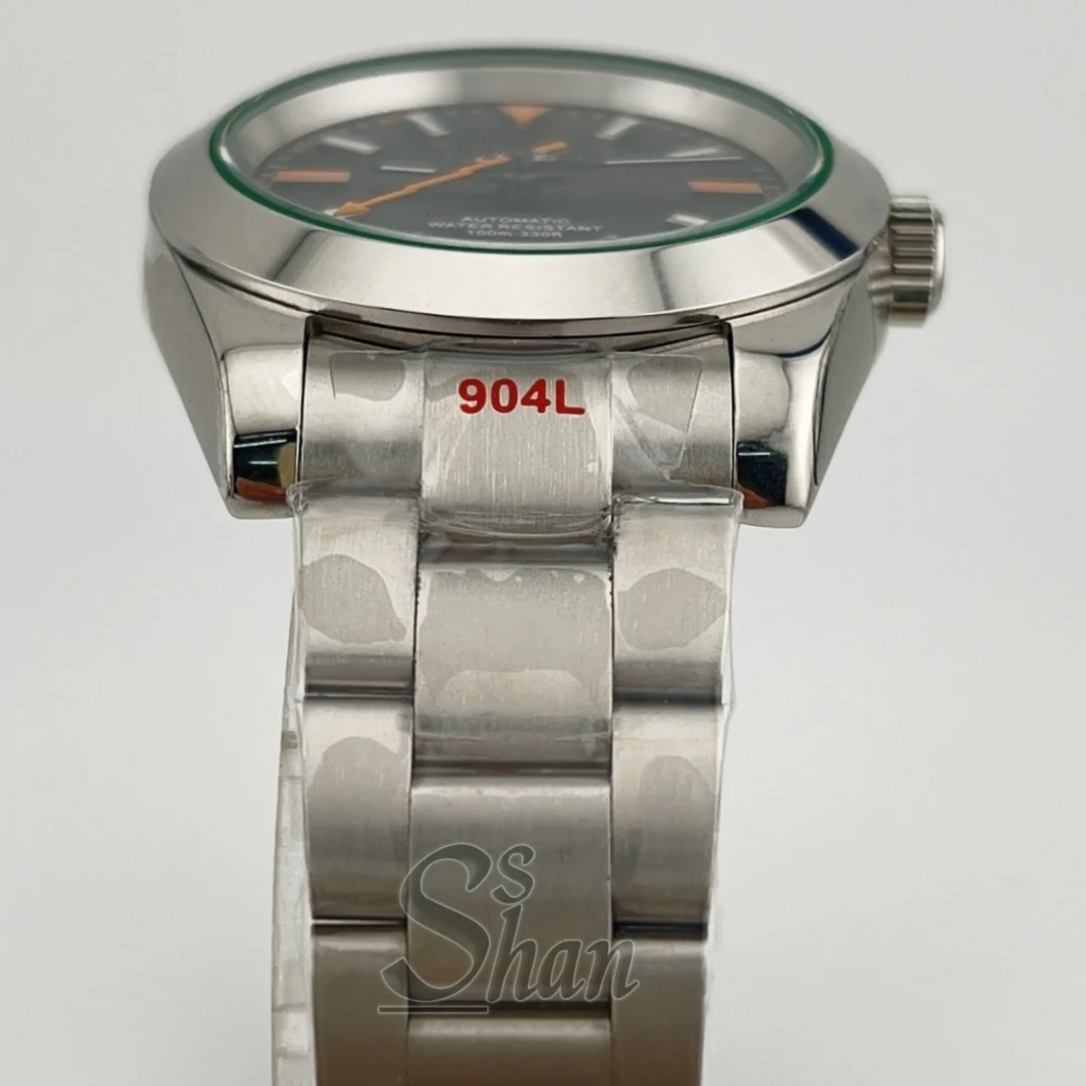 ساعة Mingzhu NH35A للرجال 36 ملم 39 ملم إطار داخلي أخضر زجاج الياقوت قرص أسود عقارب فضية سوداء برتقالية برق ثانية يد