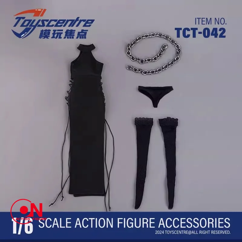 Toyscentre TCT-042 1/6 أنثى أسود مثير شق فستان بحزام الملابس نموذج صالح 12 ''S16A الجندي عمل الشكل الجسم دمية