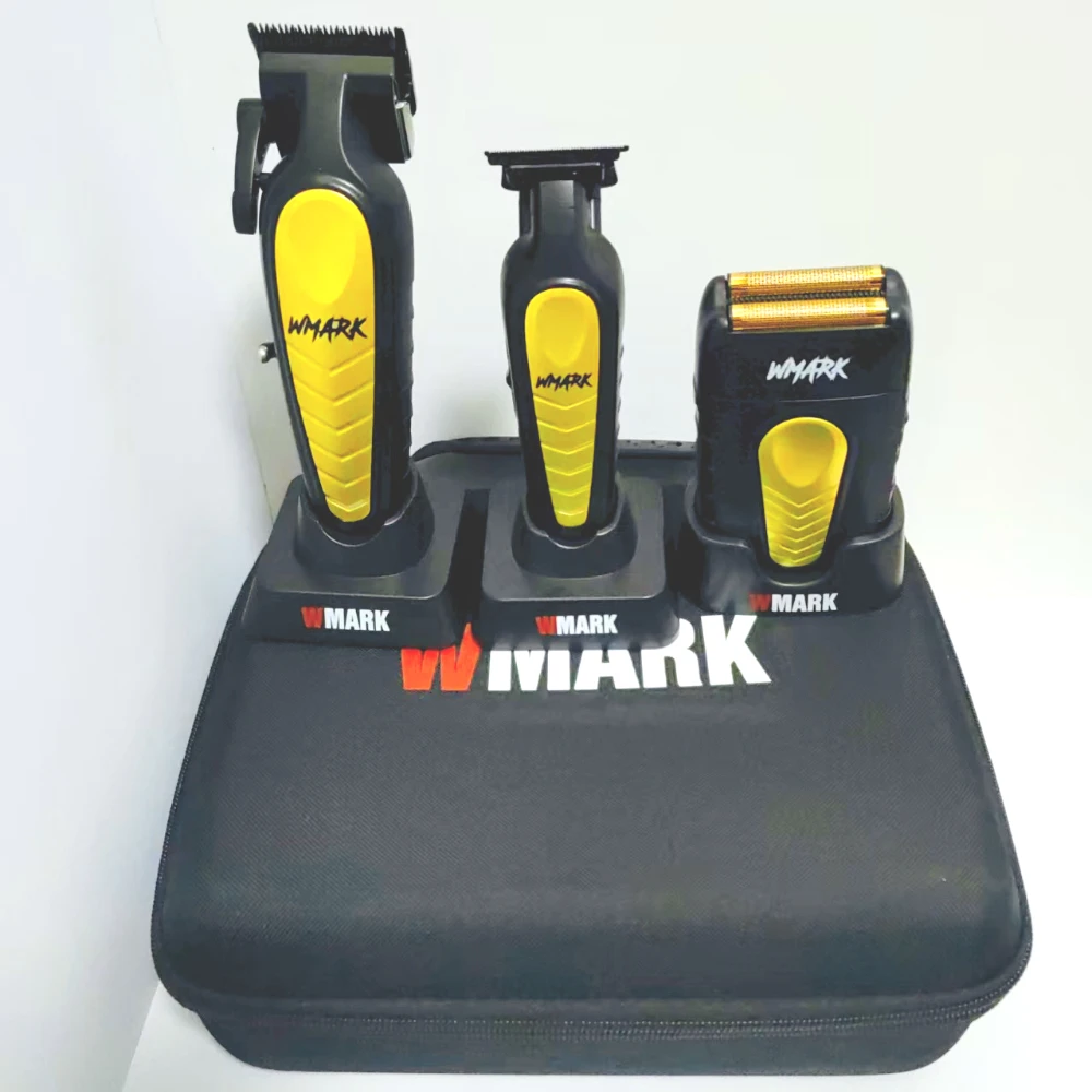 WMARK NG-1638KIT 남성용 헤어 트리머 헤어 클리퍼 3종 세트 오일 헤드 전기 푸시 클리퍼 면도기 헤어 살롱