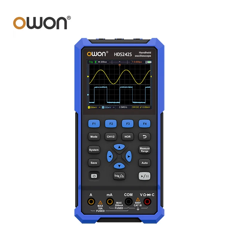 OWON HDS242 HDS242S wielofunkcyjny ręczny oscyloskop cyfrowy 40MHz 250MSa/s 2 kanały multimetr cyfrowy