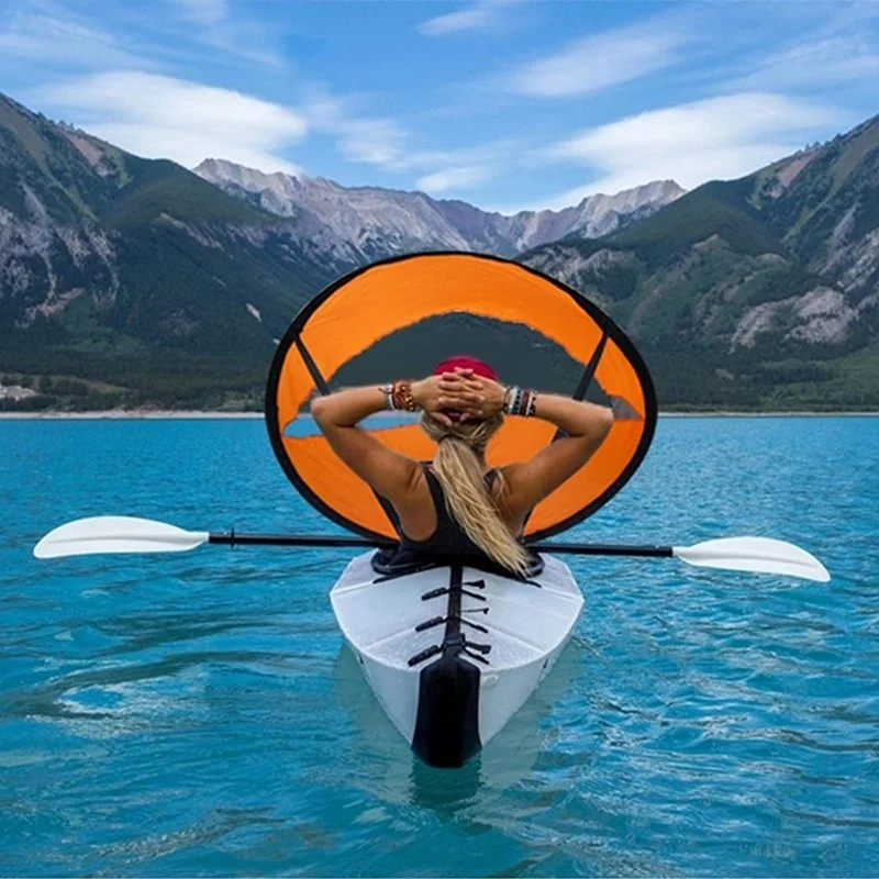 Downwind Wind Sail Kit Kayak Wind Sail Kayak Paddle Board Accessories Easy Setup Deploys Quickly Compact & Portable