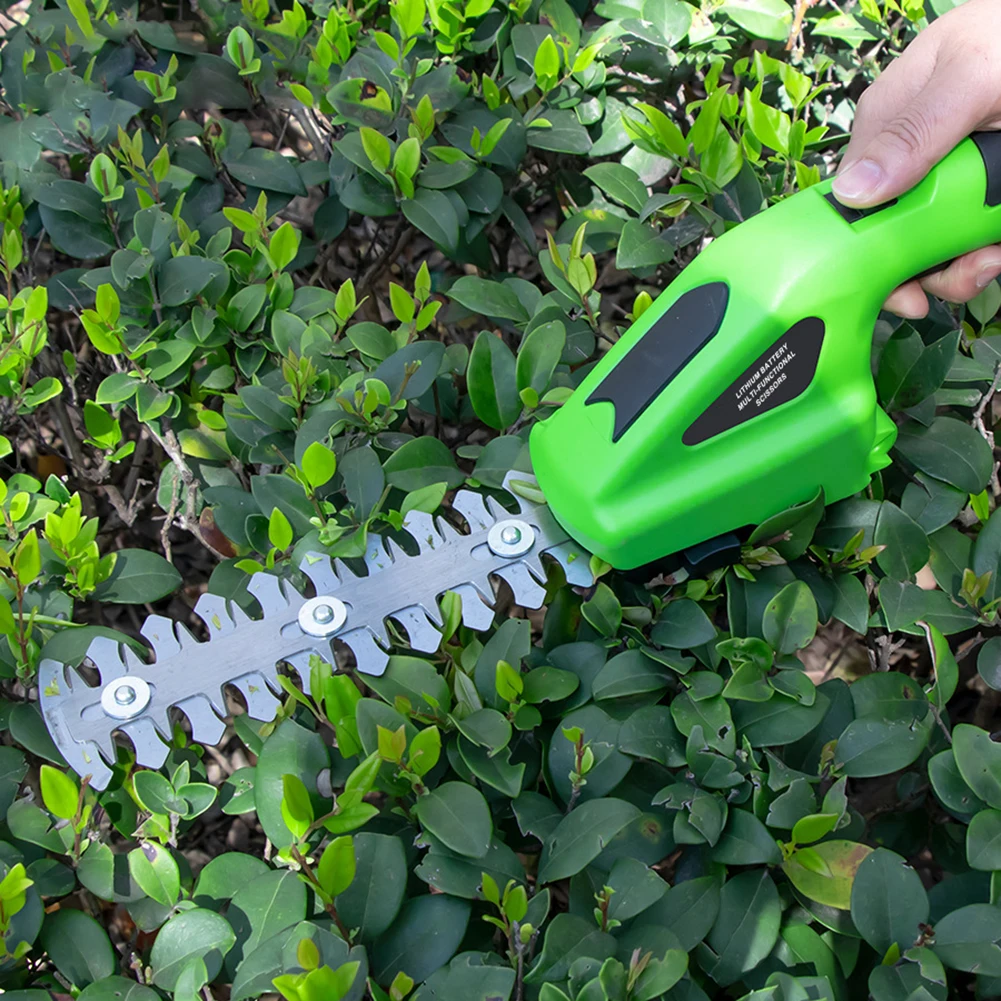 2 In 1 Cordless Electric Hedge Trimmer 36V Rechargeable Handheld Household Lawn Shrub Weeding Pruning Mower Garden Tools