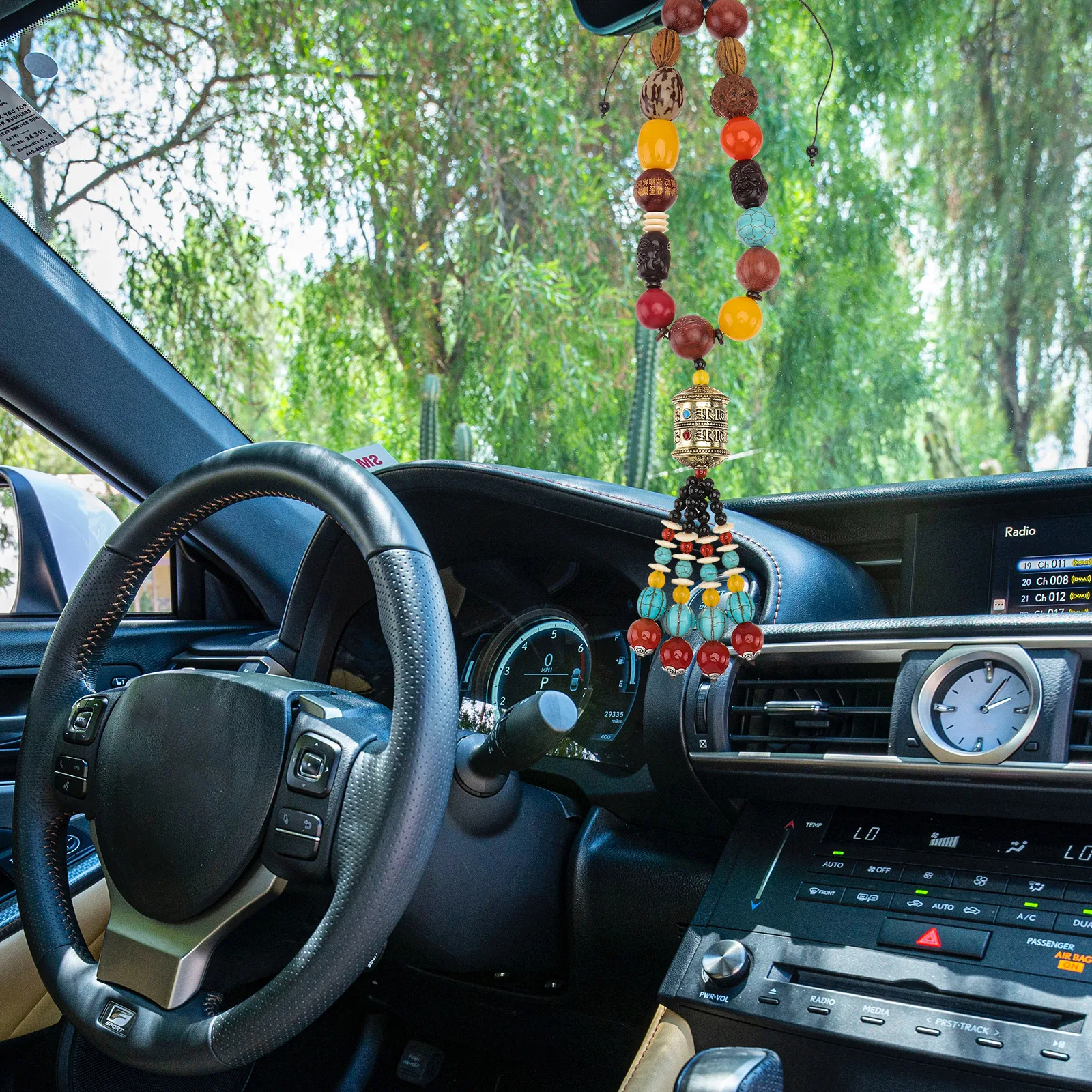 

Bead Bracelet 1PCS Retro Style Smooth Folk Custom Decor Car Hanging Pendant Gift for Elder Birthday Party Daily