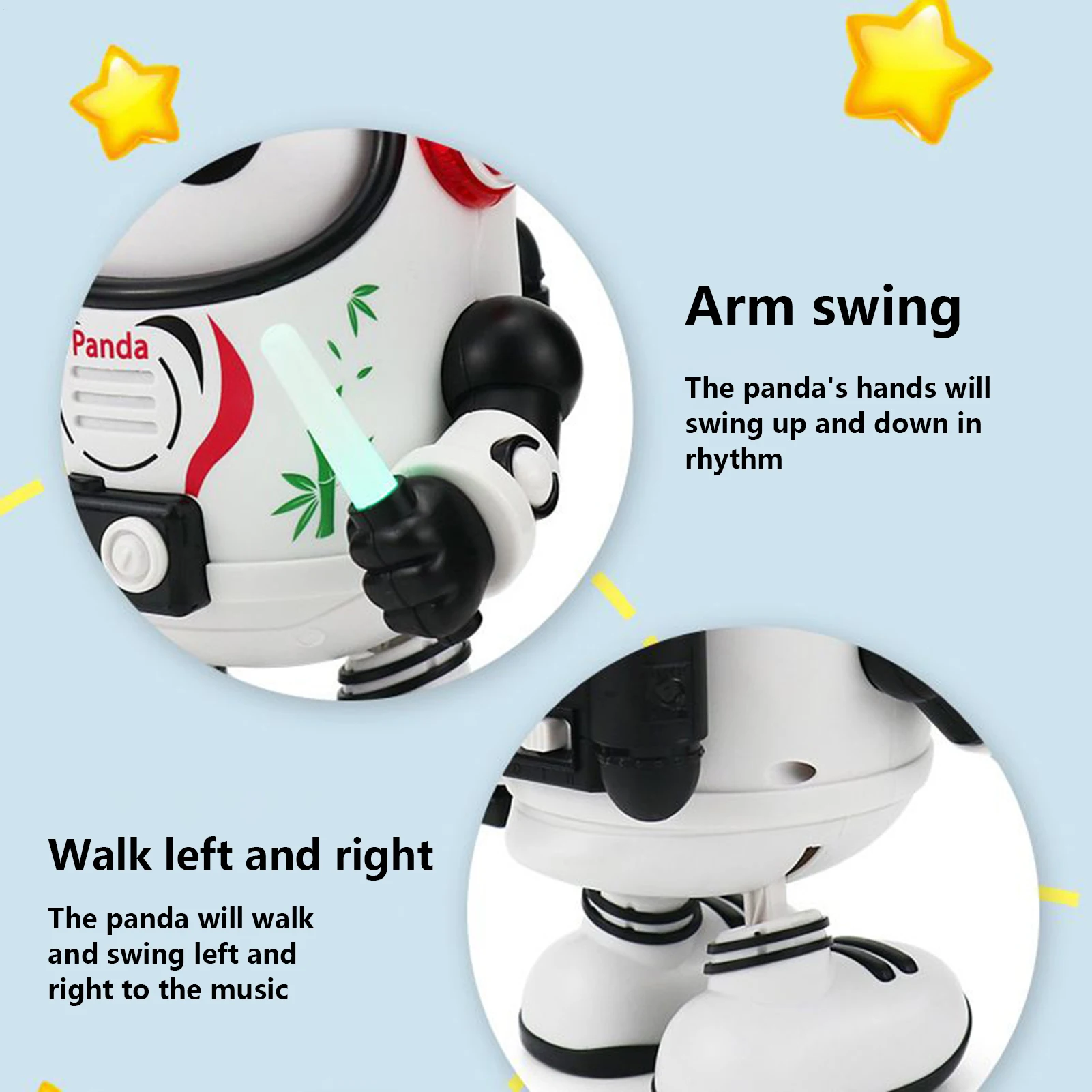 Zabawki dla niemowląt do raczkowania, muzyczna panda, ruchome, chodzące, tańczące zabawki z światłem, interaktywna zabawka edukacyjna dla maluchów, zabawa na brzuszku, prezent.