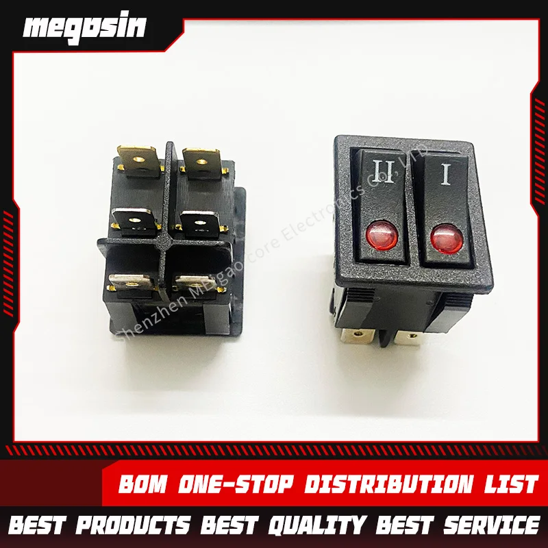 5pcs/lot Dual-channel dual-connection six-pin two-speed boat-shaped switch dual-position control switch 15A 250V