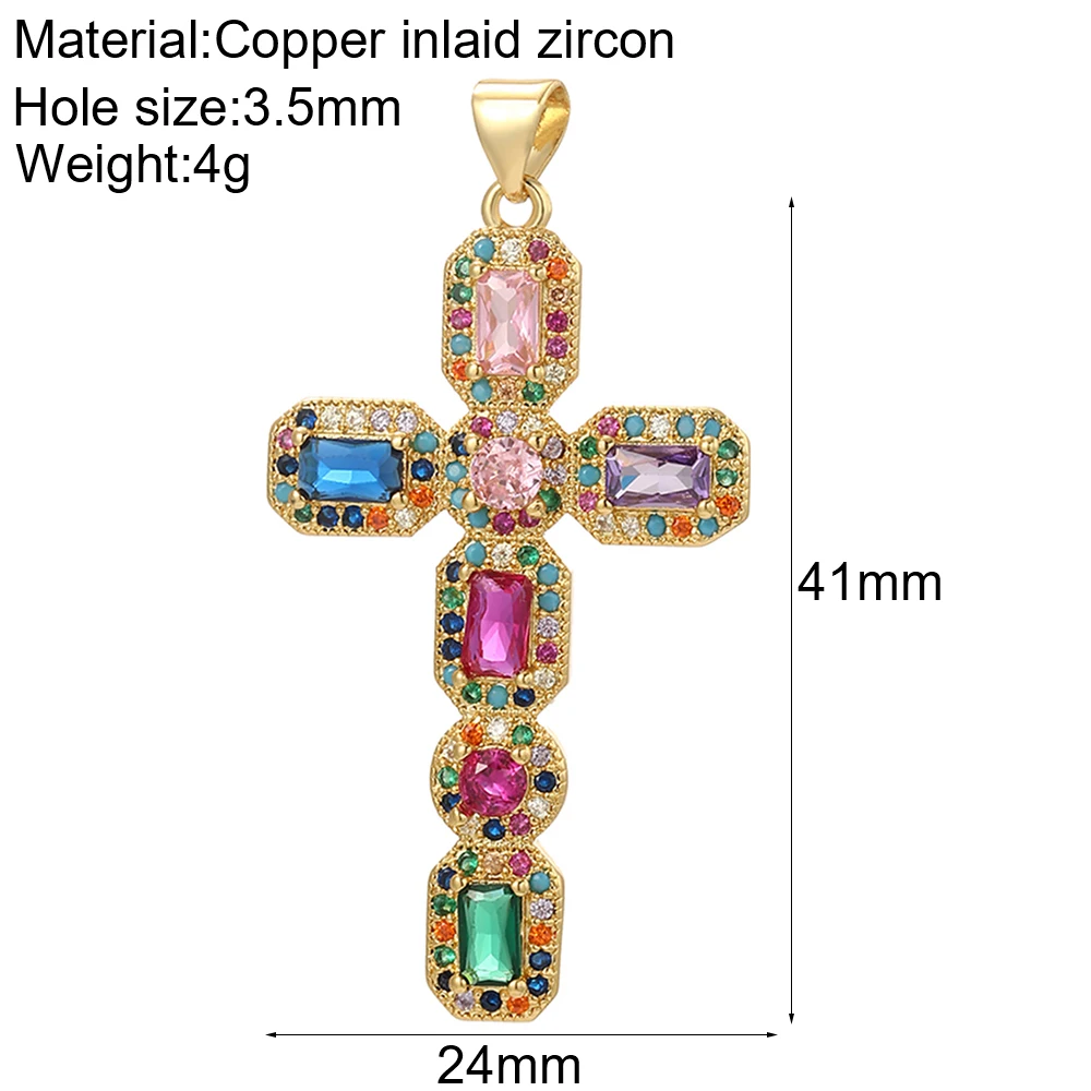 Crosses Cute Dangle Jewelry Charms Jewelry Making Pendant Charms for Earrings Necklace Bracelet Gold Color Copper Cubic Zircon
