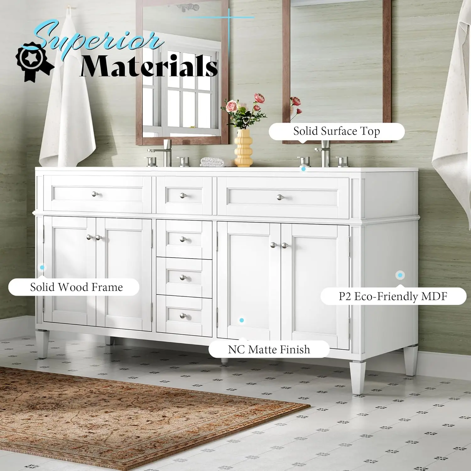 60" Solid Wood Vanity 5