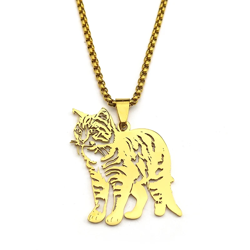 Kawaii Ragdoll Cat Pendant Necklace For Women Men Stainless Steel Gold Silver Color Lovely Pet Kitty Chain Jewelry Gifts view 5