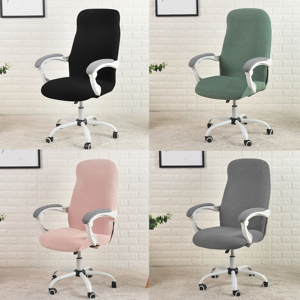 Elastic Office Lift Computer Plain Chair Cover Modern Anti-dirty Boss Rotating Chair Seat Case Removable Waterproof Slipcovers