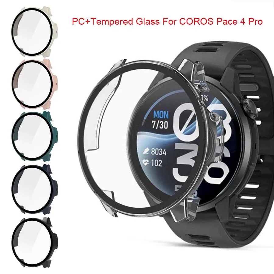Tempered Glass Case For Coros Pace 4 Pro Bumper Protective Shell Cover For COROS PACE 4 Pro Screen Protector Watch Accessories