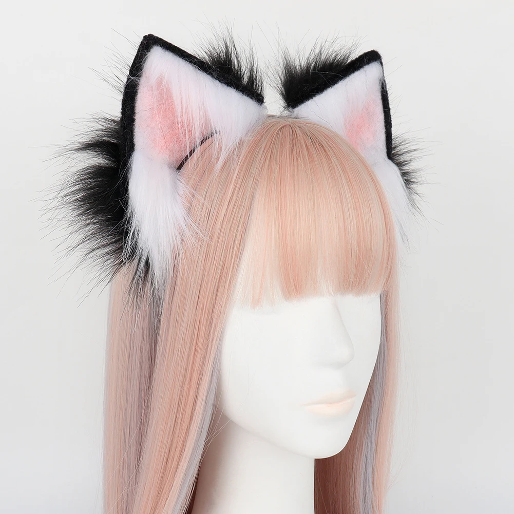 Adorabile fascia realistica fatta a mano con orecchie di gatto: perfetta per spettacoli teatrali, costumi di Halloween e regali