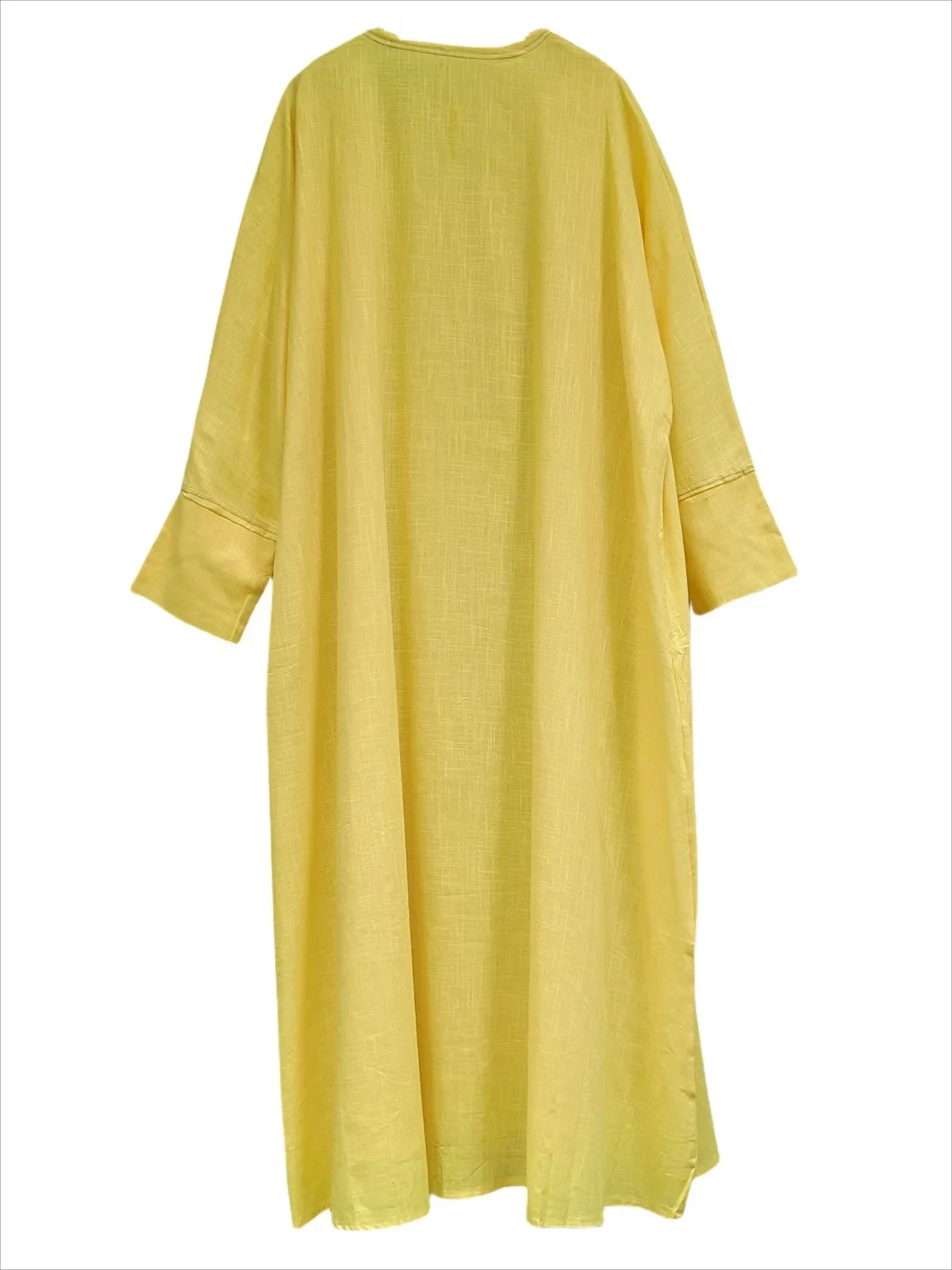 Open Front Abaya Muslim Women Casual Kaftans Maxi Dresses Jilbabs Middle-East Ethnic Clothing Full Sleeve Solid Loose Abayas