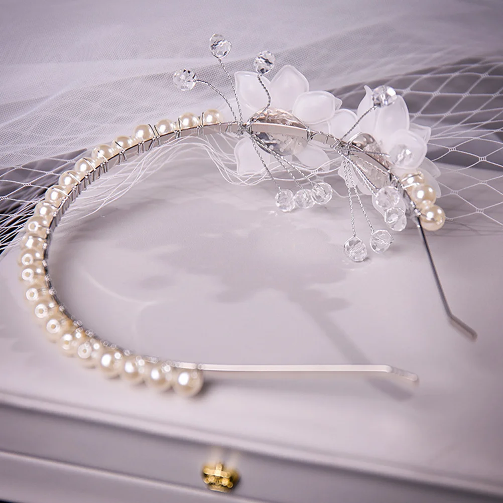 

Pearl Flower Elegant Wedding Bridal Prom Beach Party Hair Headb nament Accessory Decorative Pearl Headb s