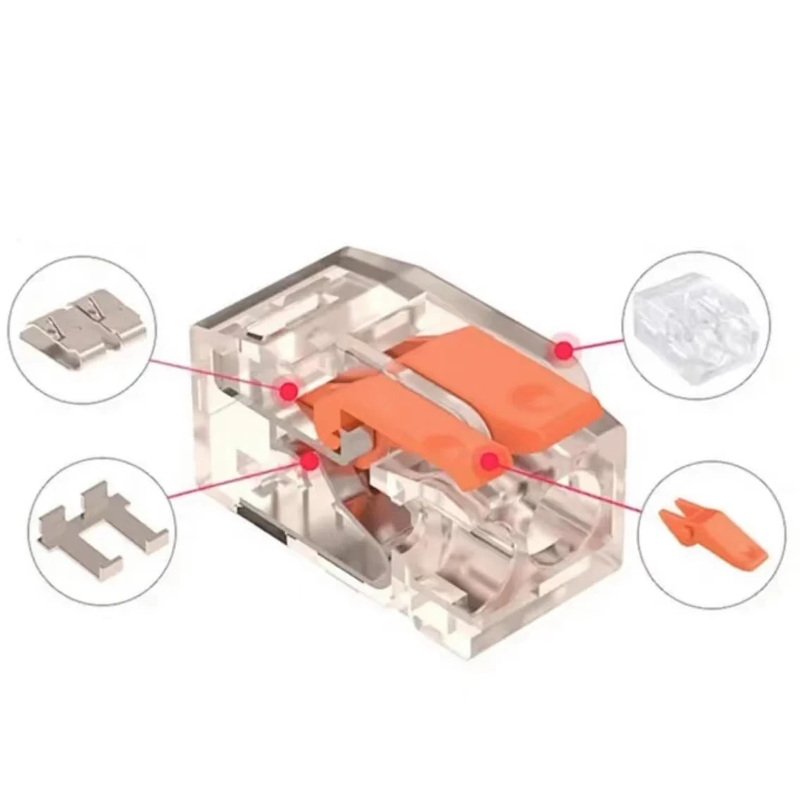 80/90pcs Box Electrical Lever Wire Connectors 2 Port 3 Port 5 Port Electric Cable Clamp Mini Quick Wire Terminal Connector