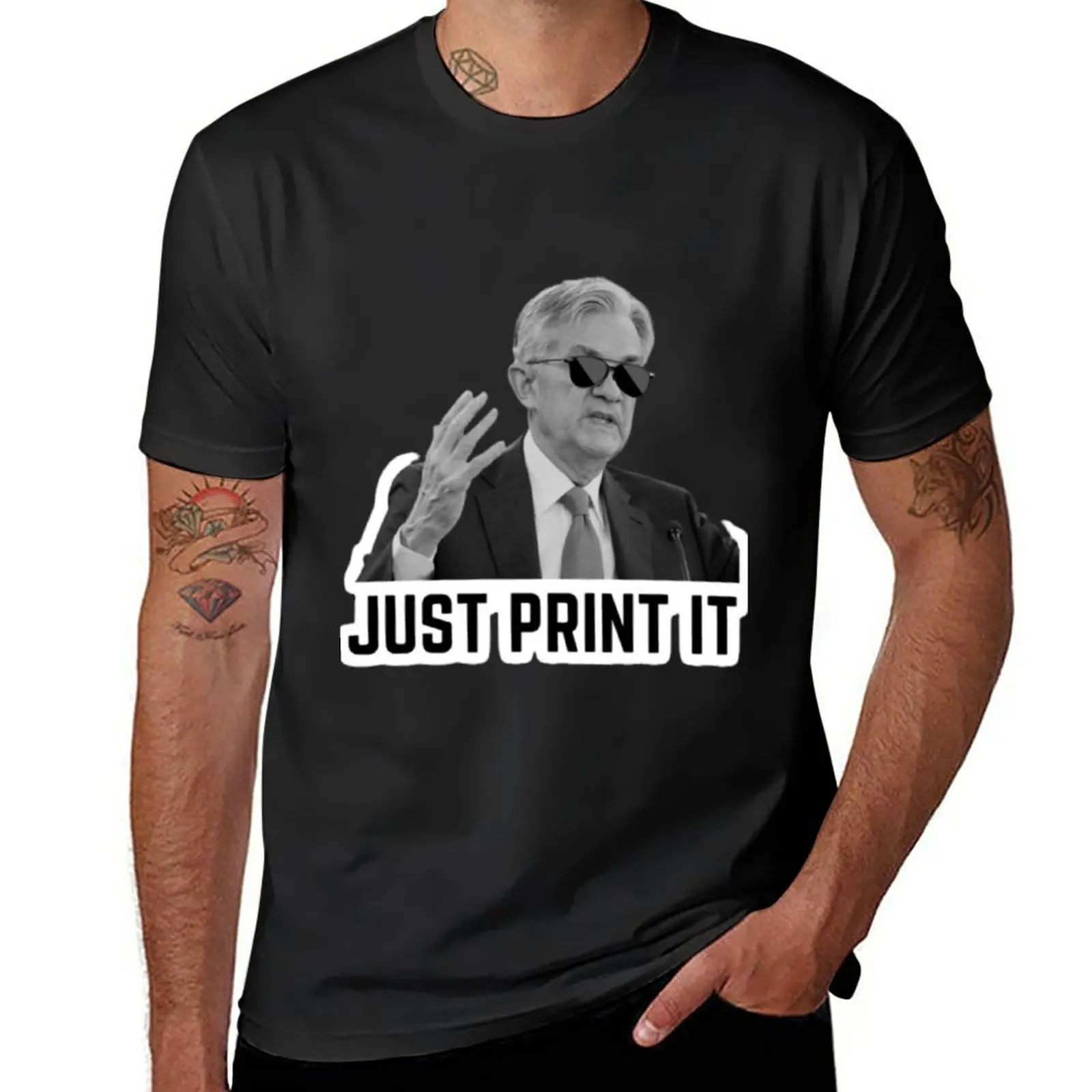 New Jerome Powell Money Printer brrrrr F T-Shirt funny t shirts tops designer t shirt men