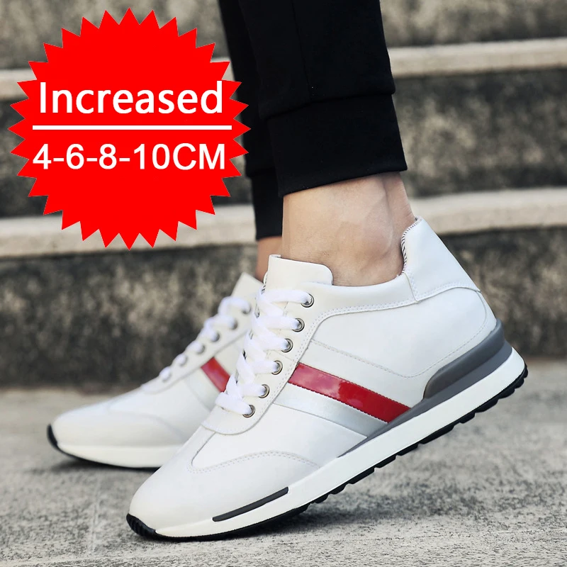 Men Fashion Height Increasing Shoes Casual Insole 4/6/8CM Increasing Invisible Inner Height Outdoor Running Casual Sports Shoes