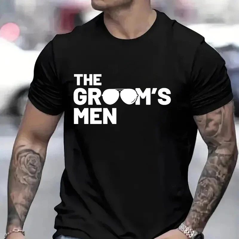 Moda Groomsmen Team Groom Squad T Shirt Best Man Single Farewell Bachelor Party Top Manica corta Tees Harajuku Streetwear