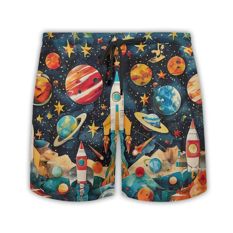 

Гавайские мужские пляжные шорты с рисунком астронавта, плавки с 3D принтом животных, летние шорты для серфинга на открытом воздухе