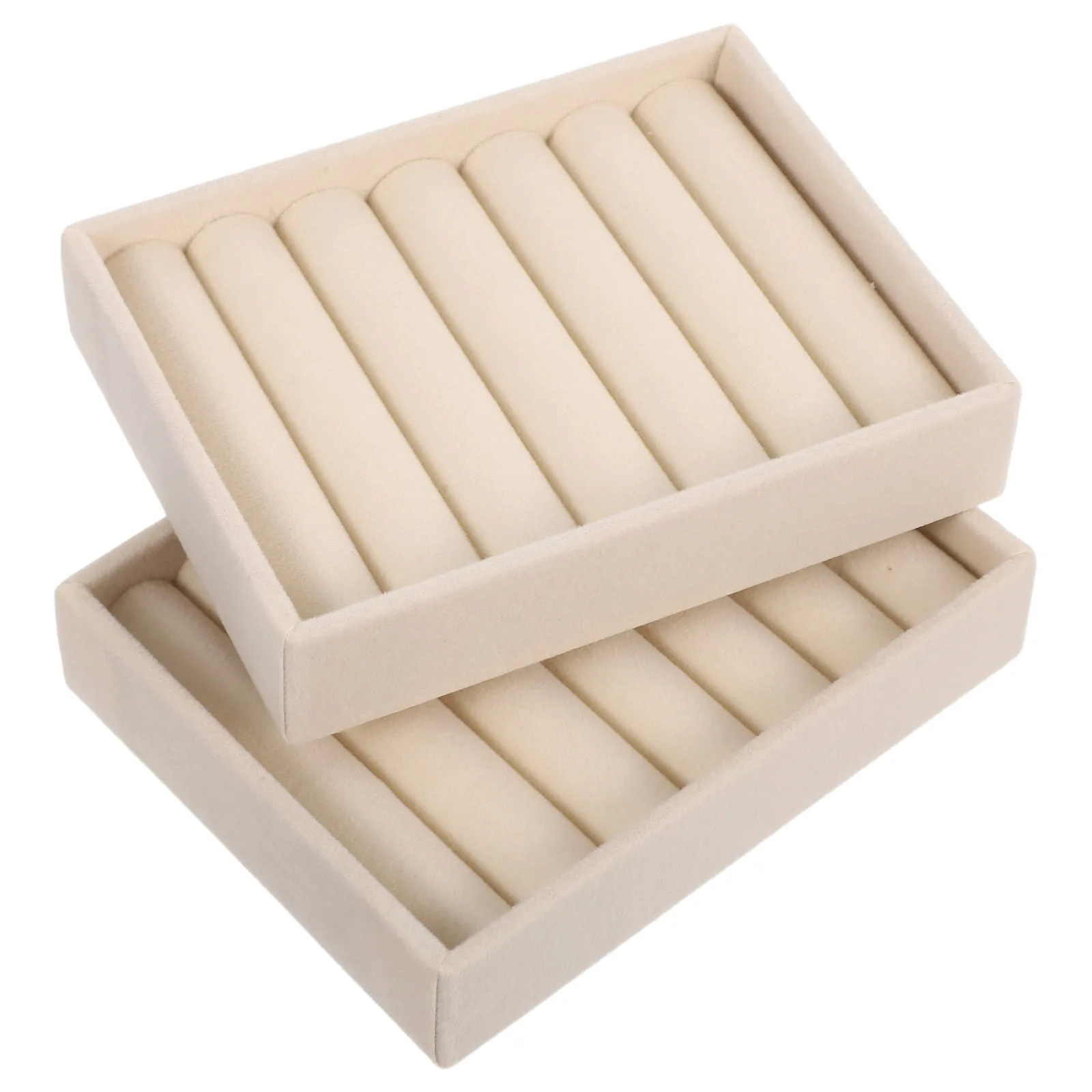 

2 Pcs Ring Storage Box Jewelry Organizer Stands Tray for Rings Display Holder Earrings Insert Organizer'