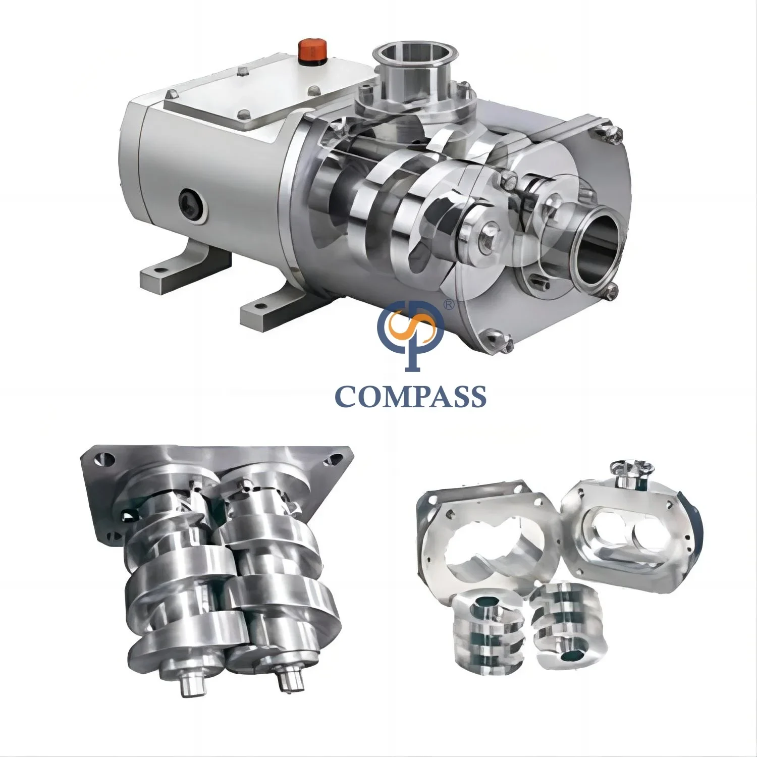 Food Grade gas liquid solid mixing Stainless Steel double screw pumps sanitary multipurpose twin screw pump