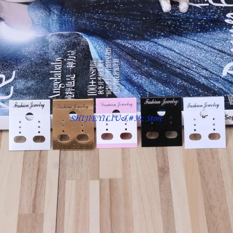 

JU17 100 Set Rectangle Display Earring Cards Plastic Showcase Cards Fashion Jewelry Display Cards for Earring Accessory