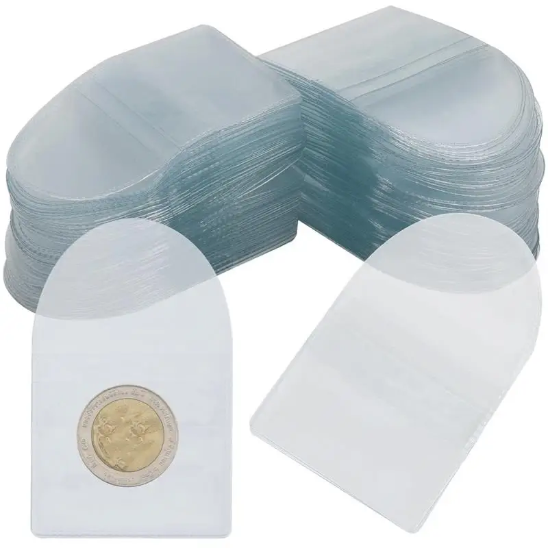 

150Pcs Pocket Coin Sleeves Coin Holders Plastic Coin Pouches Clear Coin Holders Collecting Supplies For Coins Collection Storage