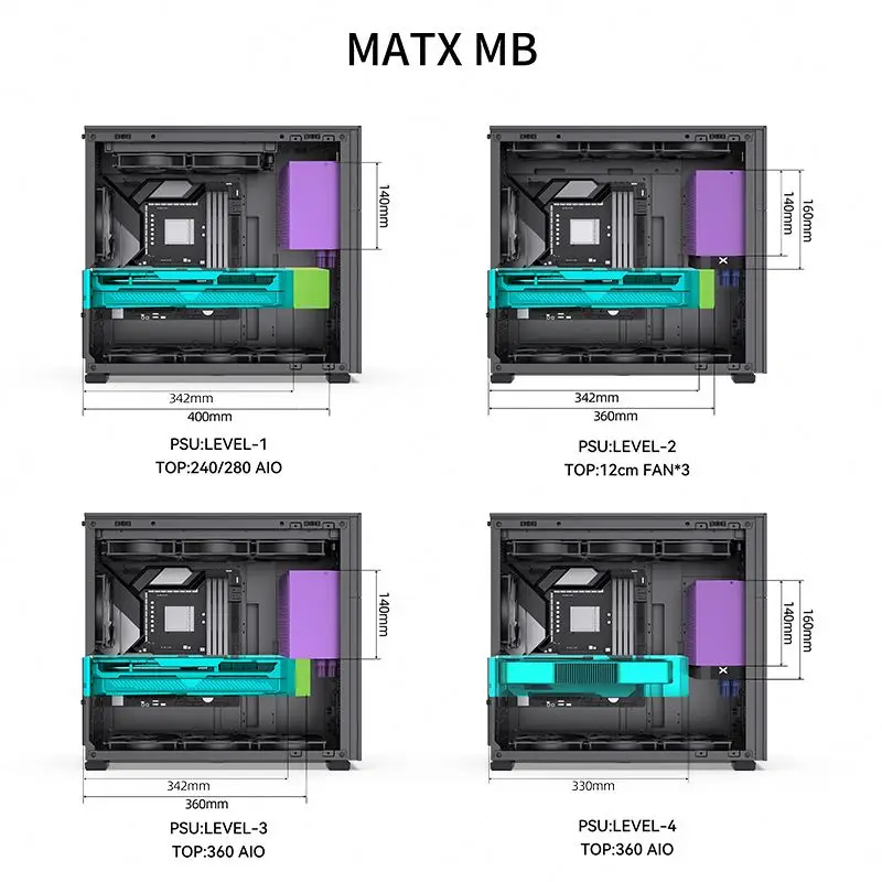 حقيبة كمبيوتر ساخنة D41 STD شاشة سوداء ATX PC Gaming CASE