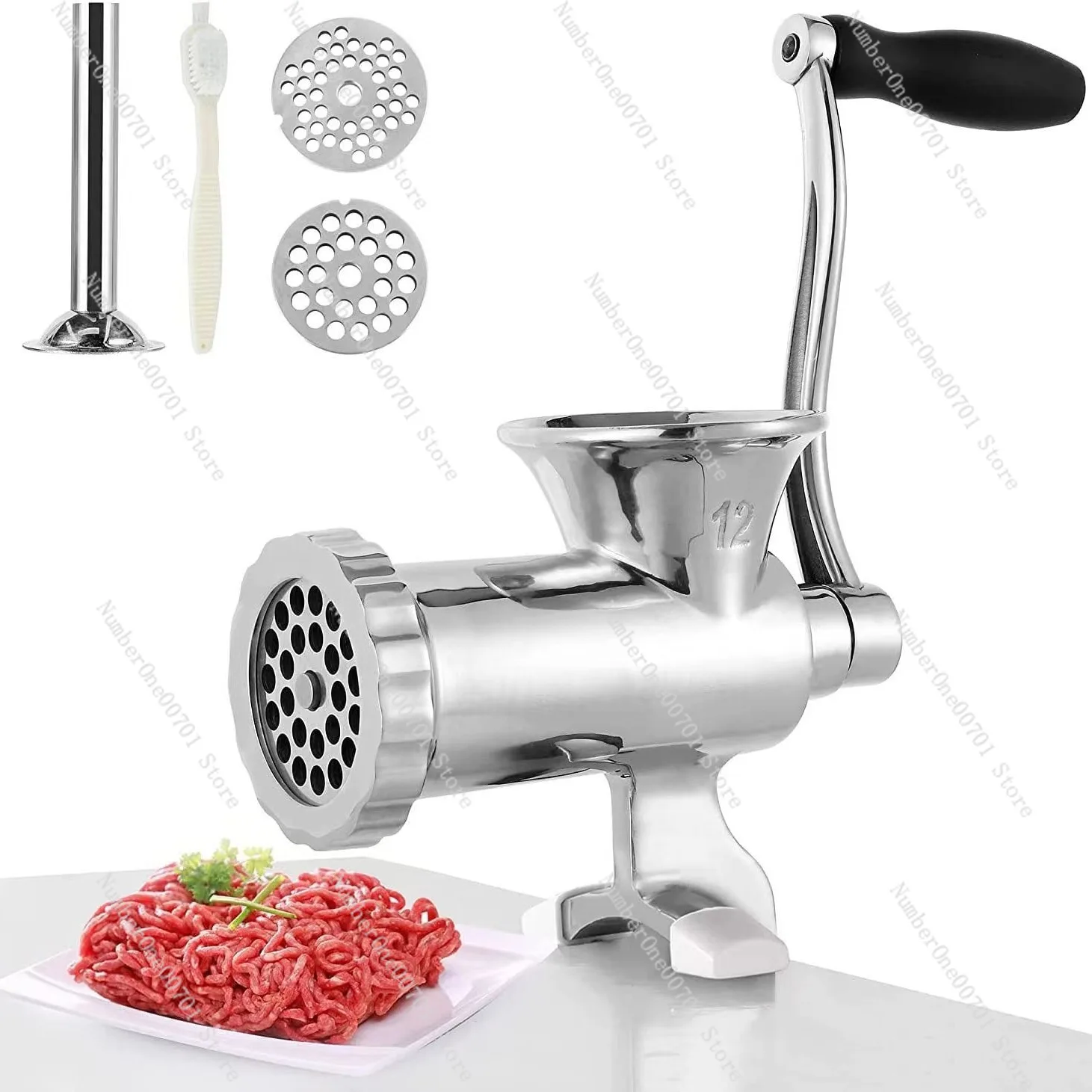 Manual Meat Grinder 304 Stainless Steel | with Sausage Stuffer for Home Kitchen Use