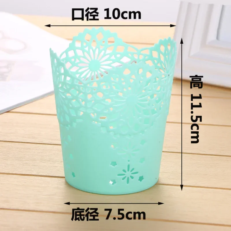 Kreatif Berongga Mawar Pena Pensil Pot Pemegang Sikat Penyimpanan Kontainer Meja Organizer Plastik Alat Tulis Pena Pemegang Perlengkapan Kantor