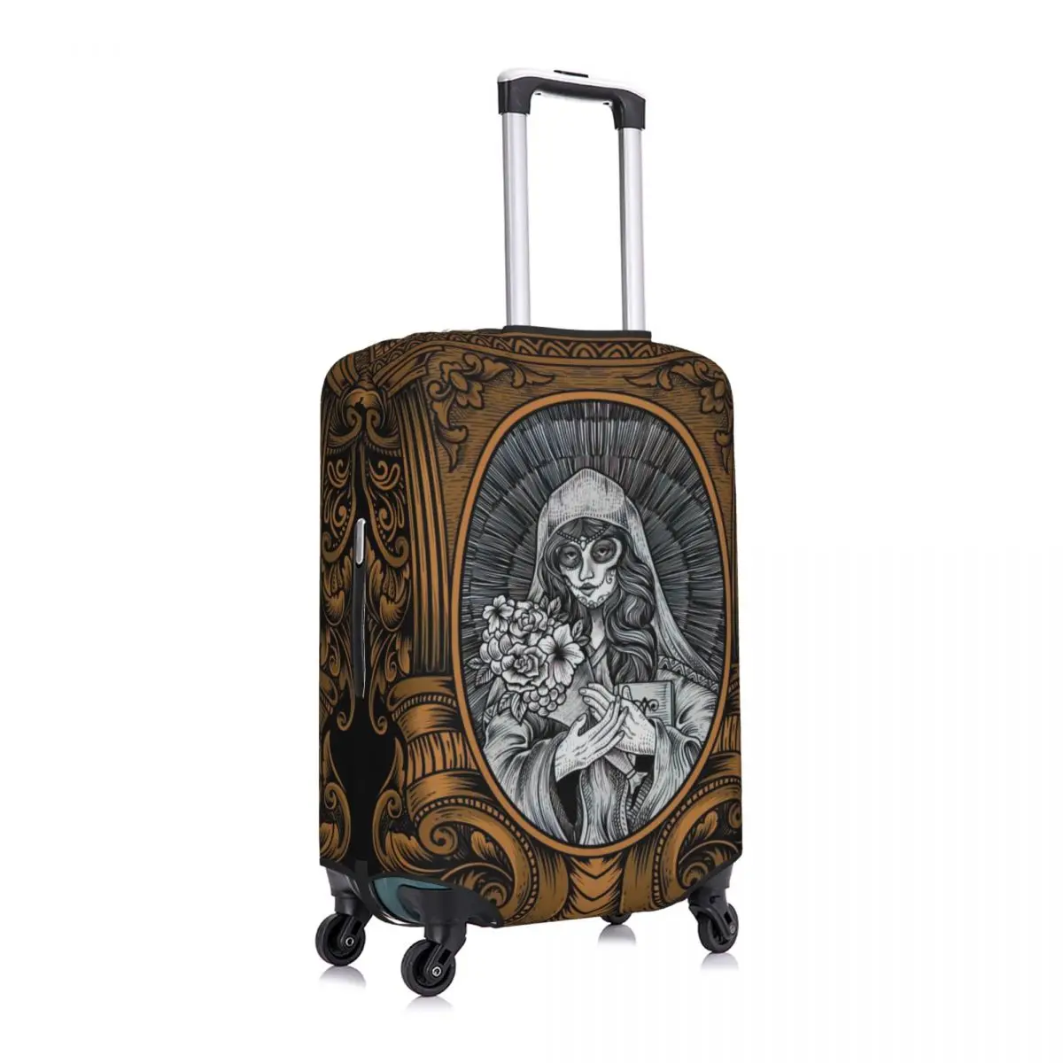 Sugar Woman Skull With Engraving Ornament Frame Print Luggage Protective Dust Covers Elastic Waterproof 18-32inch Suitcase Cover