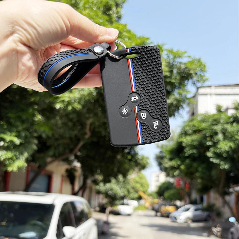 Keychain Key Case For Renault Captur Scenic 3 Laguna 3 Clio 4 Fluence Megane 3 Koleos Logan Car Remote Key Case Cover Caps