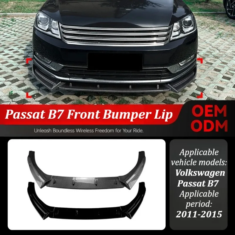 For Volkswagen Passat B7 2011-2015 Front Bumper Lip Spoiler Splitter Body Kit Car Styling Modification Exterior Part Accessories