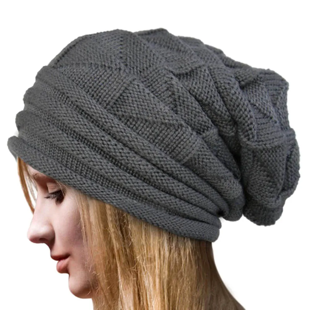 

Unisex Women Men Ski Knitted Crochet Beanie Baggy Winter Warm Hat Caps