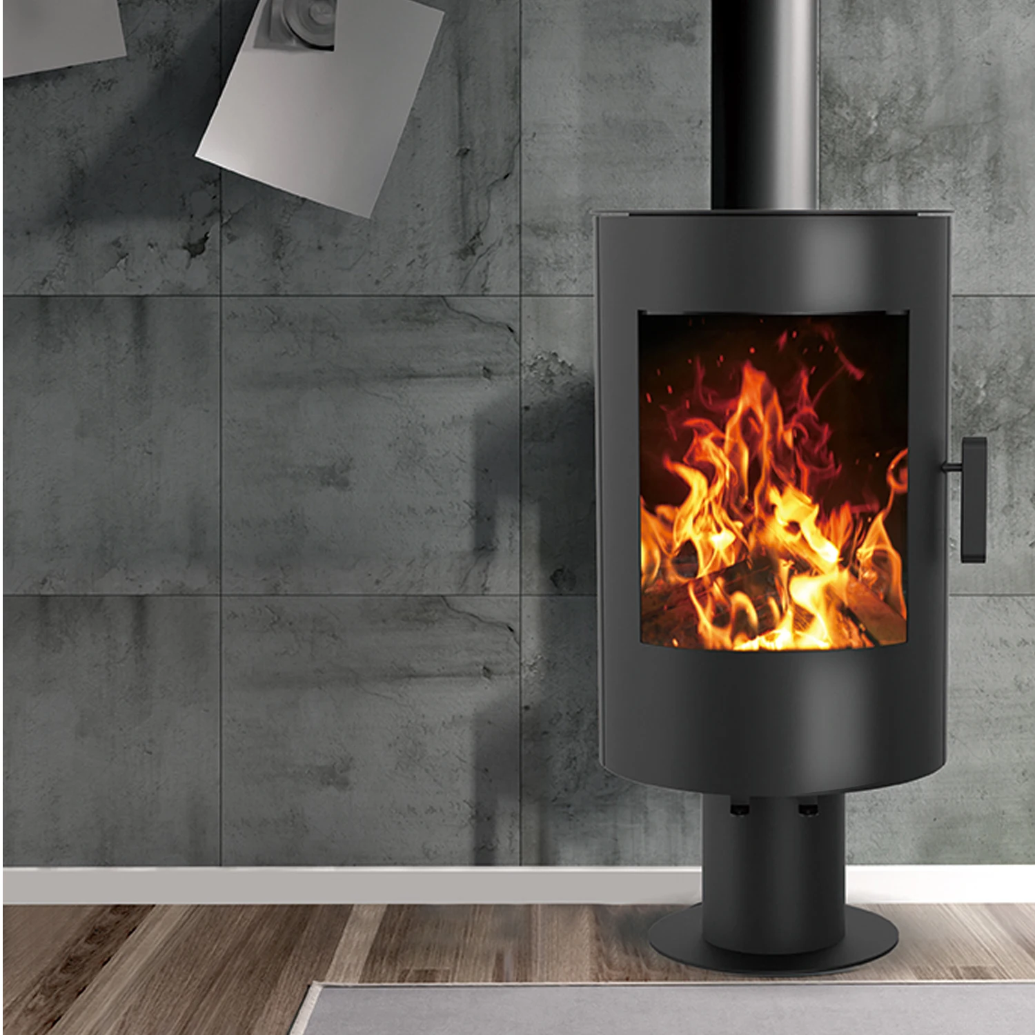 R0703A Easy Clean Round Living Room Freestanding Environmental Home Wood Burning Stove Firewood Fireplace Wood Heater Indoor