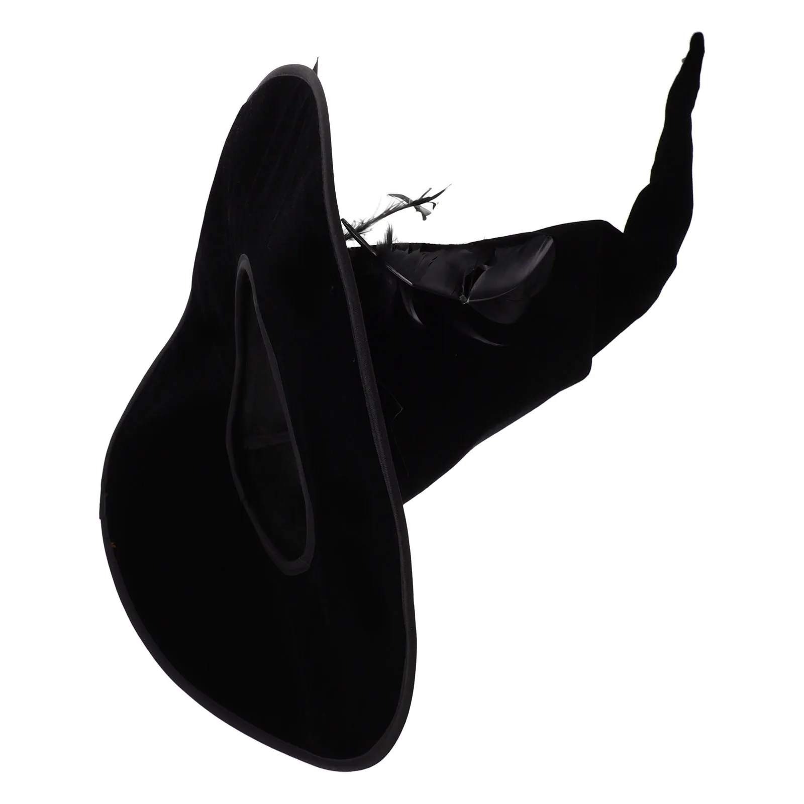 

Black Pointed Witch Hat for Women Vintage Halloween Costume Sorcerer Hat Soft Comfortable Party Accessory Halloween Witch Cap
