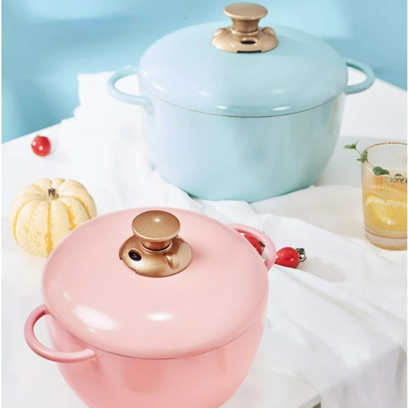 

Macaron Micro Pressure Cooking Pot Pink Pots Ceramic Soup Pot Non-stick Pot Induction Cooker Gas Cooker Stew Soup Cookware